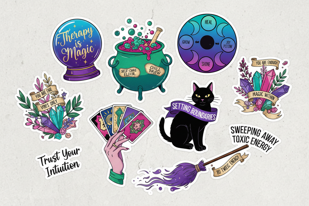 Stickers - Mental Health Humor, Witchy & Custom Designs | The Wild Mama ...