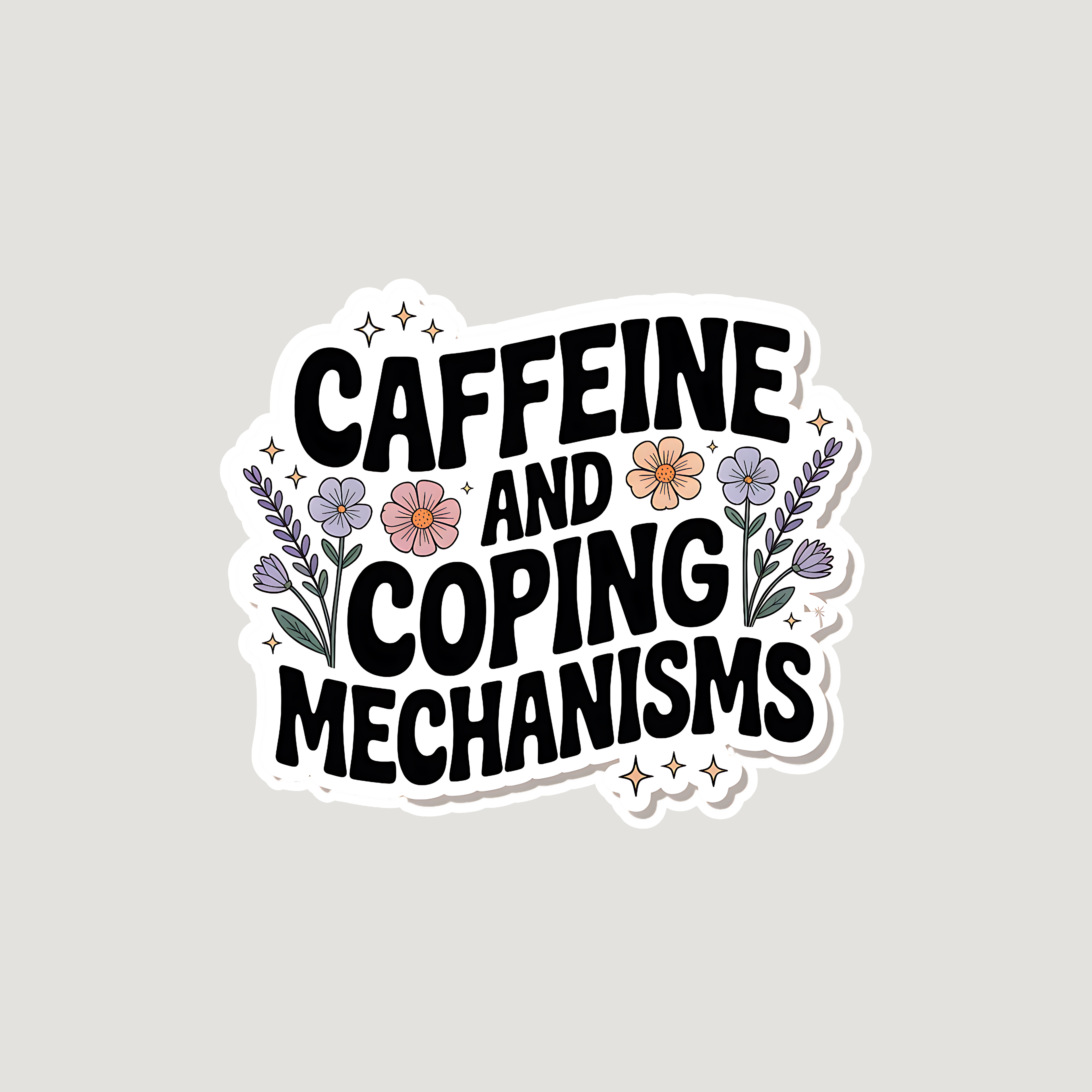 Caffeine and Coping Sticker